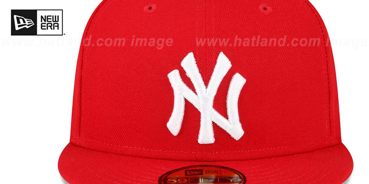 Yankees 2008 'ASG SIDE-PATCH UP' Red-White Fitted Hat by New Era