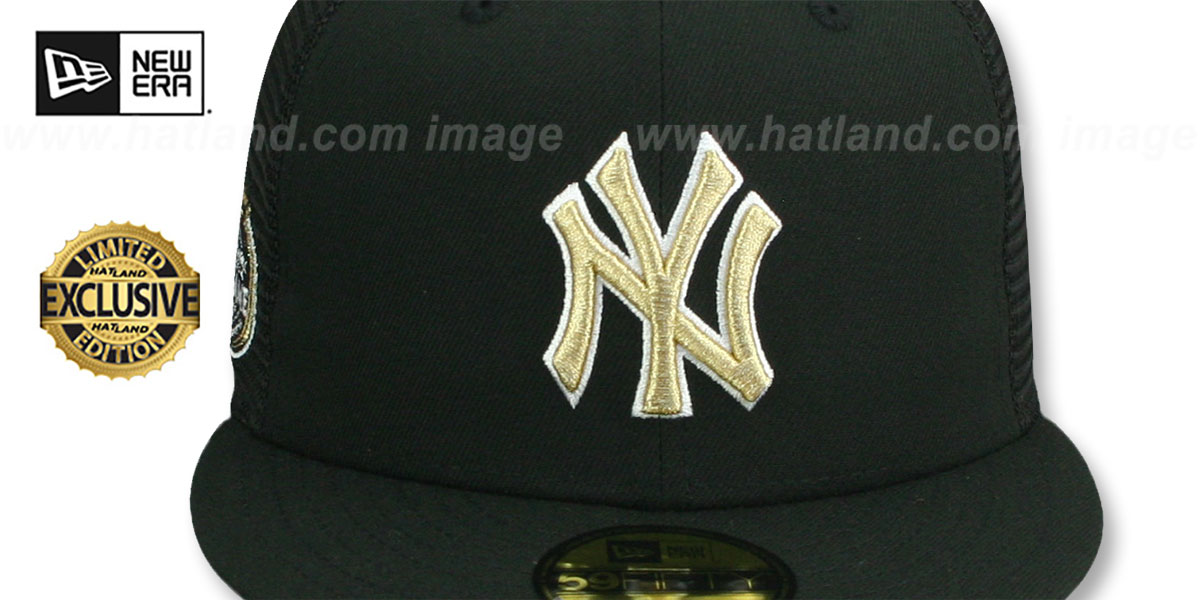 Yankees 2008 ASG 'MESH-BACK SIDE-PATCH' Black-Gold Fitted Hat by New Era