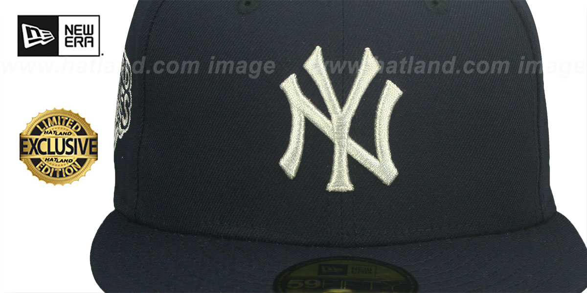 Yankees 2009 WORLD SERIES 'SILVER-BOTTOM' Navy Fitted Hat by New Era