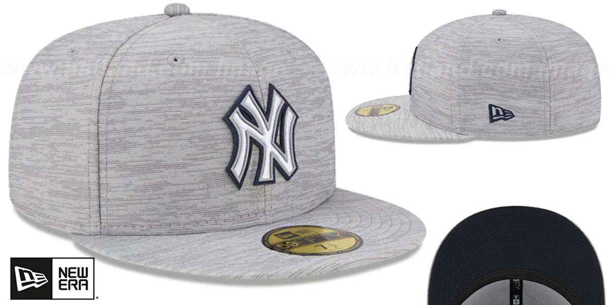 Yankees '2023 CLUBHOUSE' Heather Grey Fitted Hat by New Era