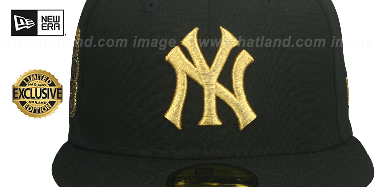 Yankees 75TH WORLD SERIES 'GOLD-BOTTOM' Black Fitted Hat by New Era