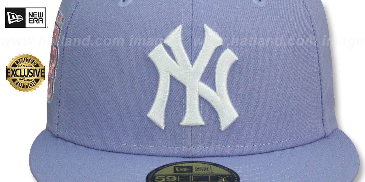 Yankees 75TH WORLD SERIES 'PINK-BOTTOM' Lavender Fitted Hat by New Era