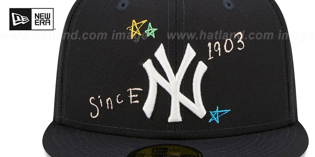 Yankees 'ALL-OVER SCRIBBLE' Navy Fitted Hat by New Era
