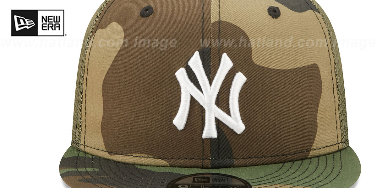 Yankees 'ARMY CAMO TRUCKER' Woodland-Olive Hat by New Era