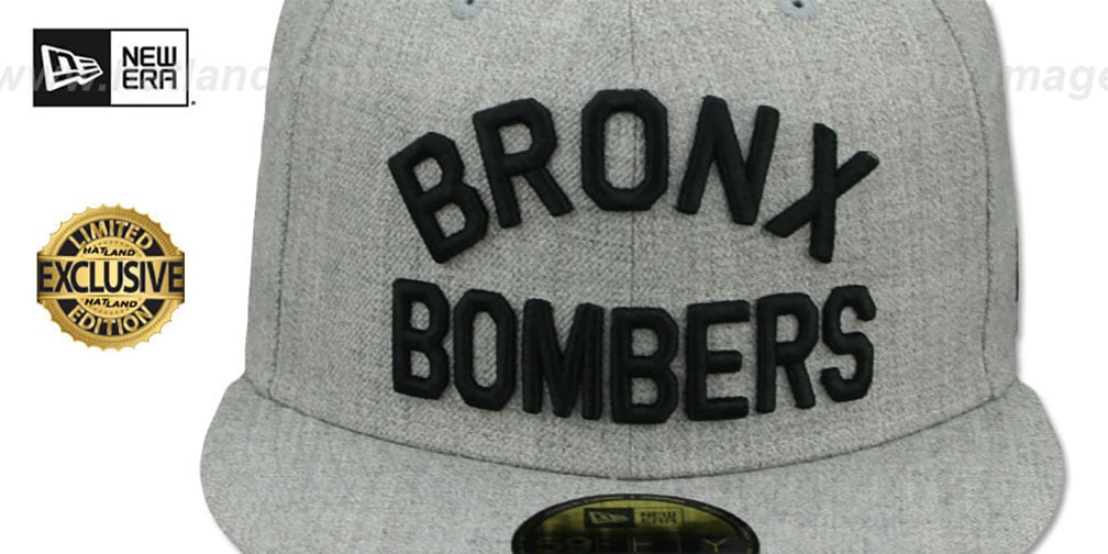 Yankees 'BRONX BOMBERS' Heather Light Grey Fitted Hat by New Era