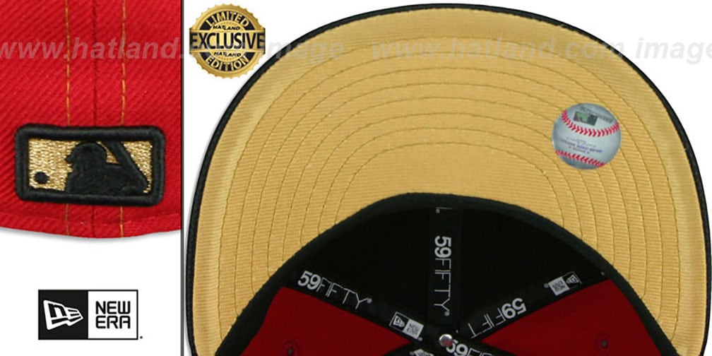 Yankees 'GOLD METAL-BADGE' Red-Black Fitted Hat by New Era