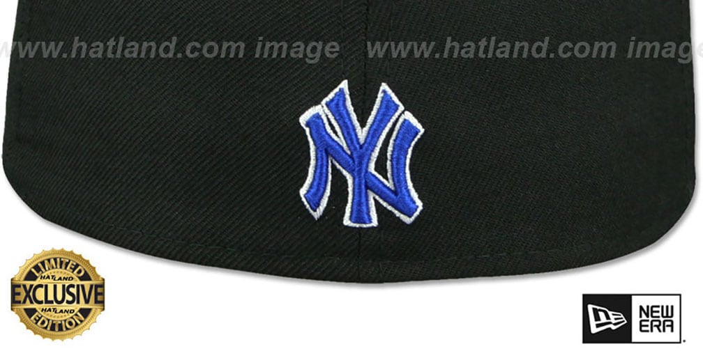 Yankees 'GOTHIC TEAM-BASIC' Black-Royal Fitted Hat by New Era