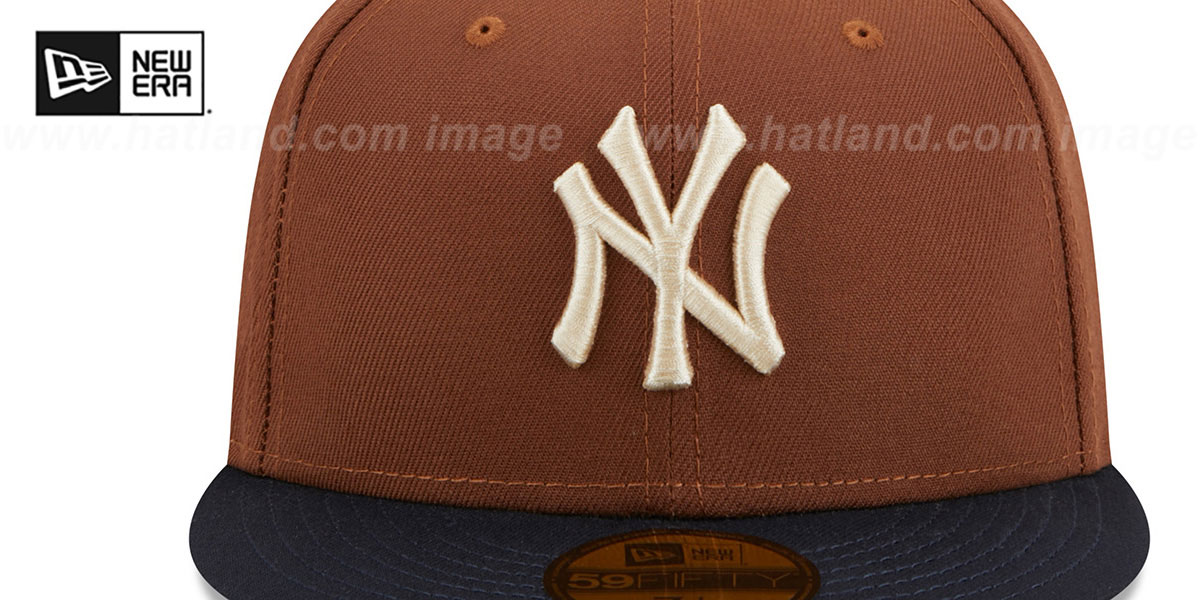 Yankees 'HARVEST SIDE-PATCH' Brown-Navy Fitted Hat by New Era