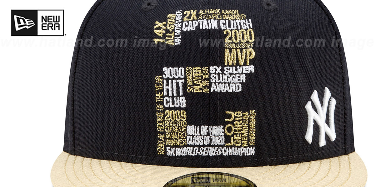 Yankees 'HOF JETER ACHIEVEMENTS' Navy-Gold Fitted Hat by New Era