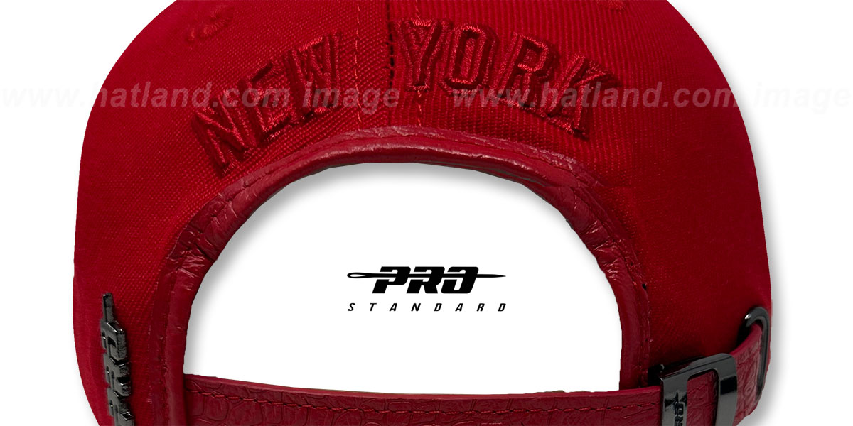 Yankees LOW-PRO 'BLACK METAL BADGE STRAPBACK' Red Hat by Pro Standard