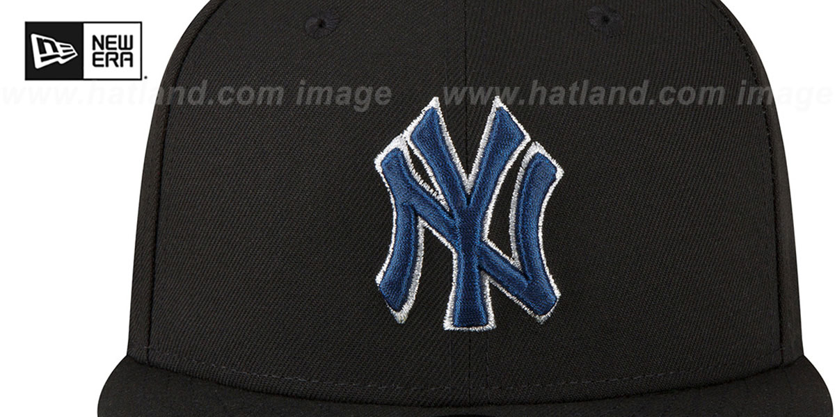 Yankees 'METALLIC LOGO SIDE-PATCH' Black Fitted Hat by New Era