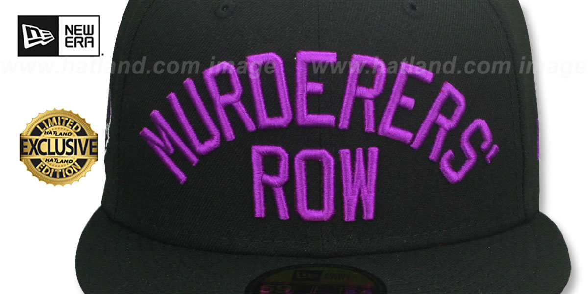 Yankees 'MURDERERS ROW' PATCH-BOTTOM Black-Purple Fitted Hat by New Era