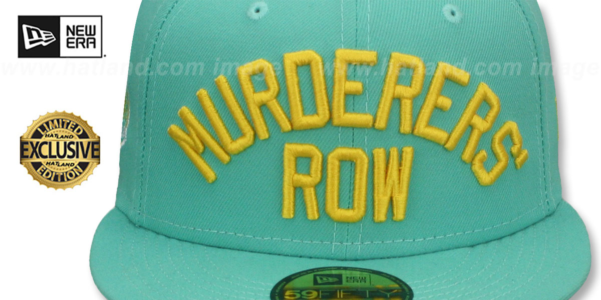 Yankees 'MURDERERS ROW' PATCH-BOTTOM Mint-Gold Fitted Hat by New Era