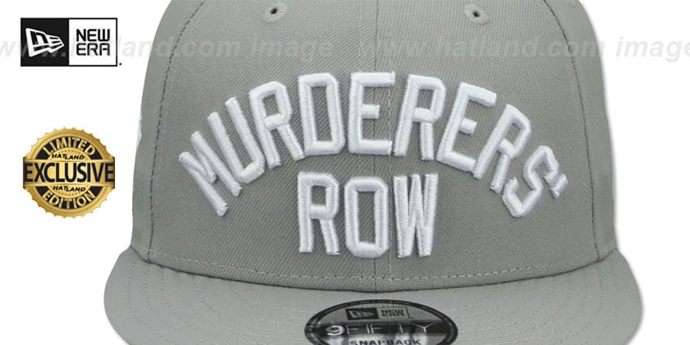Yankees 'MURDERERS ROW' SNAPBACK Light Grey Hat by New Era