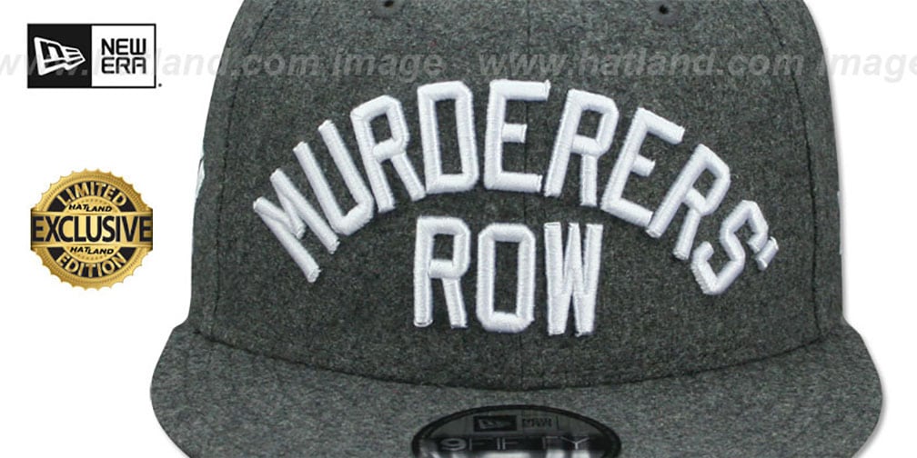 Yankees 'MURDERERS ROW' SNAPBACK Melton Grey Hat by New Era