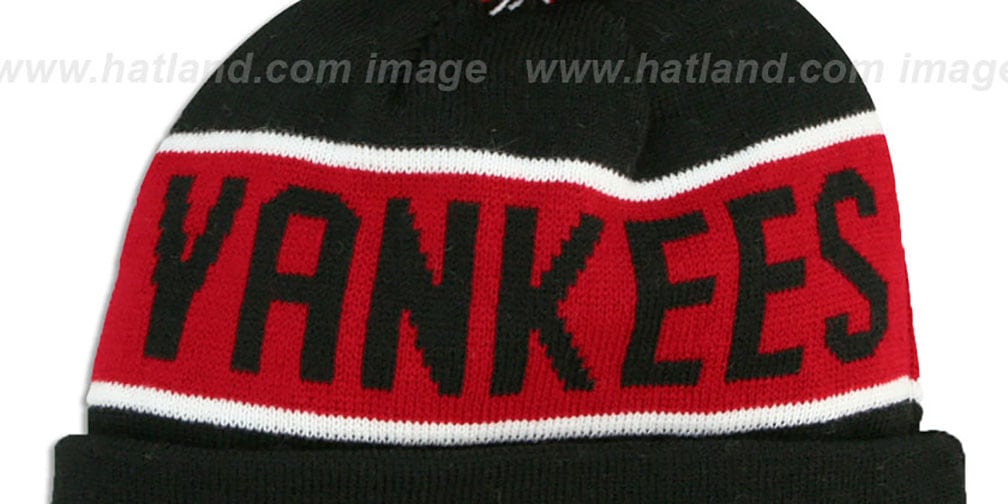 Yankees 'THE-COACH' Black-Red Knit Beanie Hat by New Era