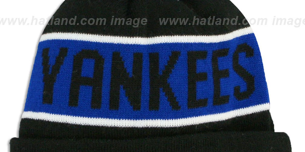 Yankees 'THE-COACH' Black-Royal Knit Beanie Hat by New Era