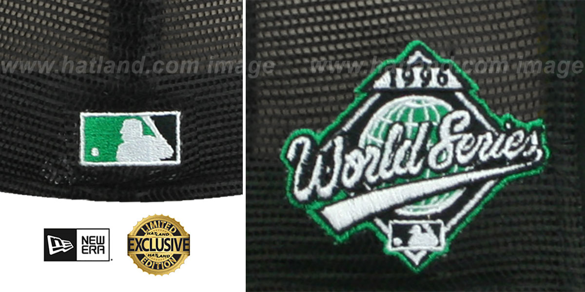 Yankees 1996 WS 'MESH-BACK SIDE-PATCH' Black-Green Fitted Hat by New Era