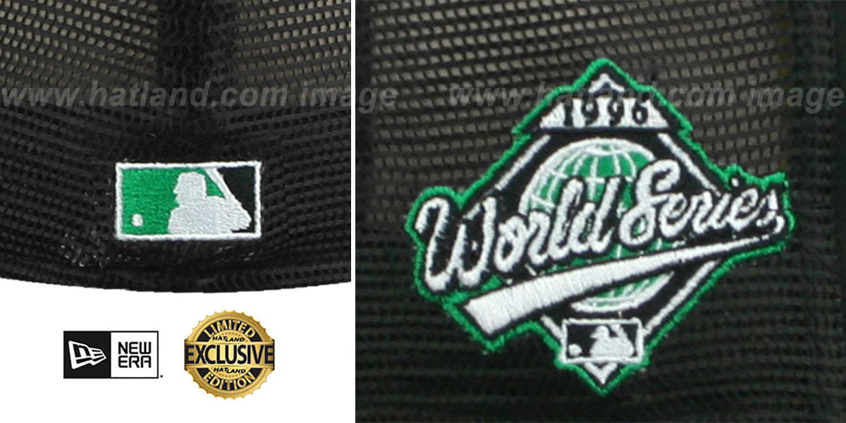 Yankees 1996 WS 'MESH-BACK SIDE-PATCH' Black-Green Fitted Hat by New Era