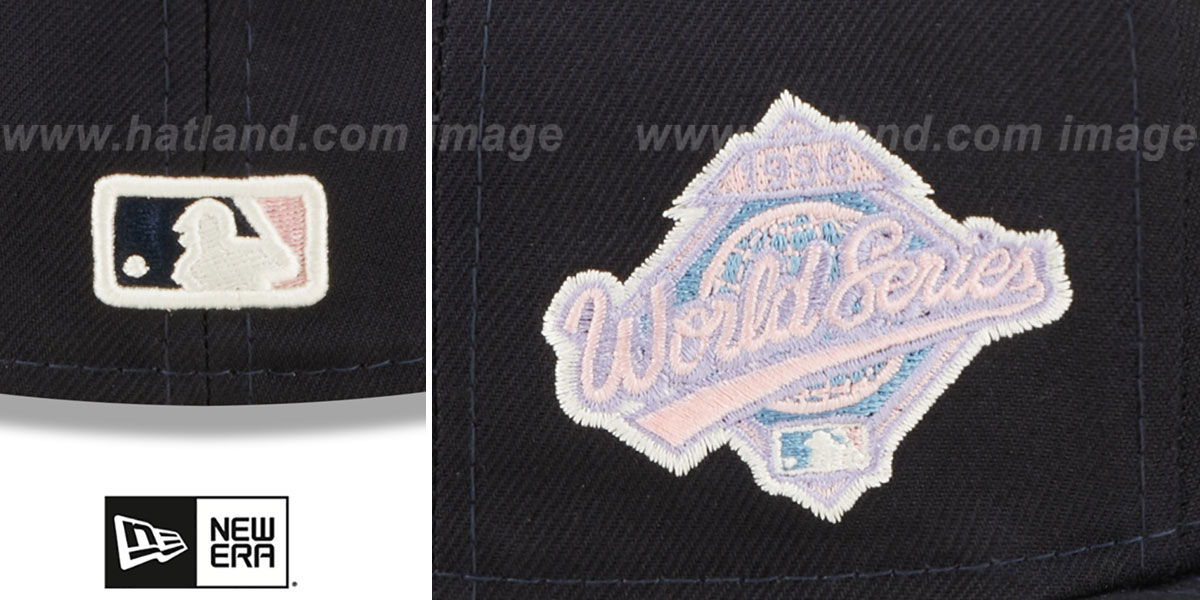 Yankees 1996 WS 'POP-SWEAT' Navy-Pink Fitted Hat by New Era