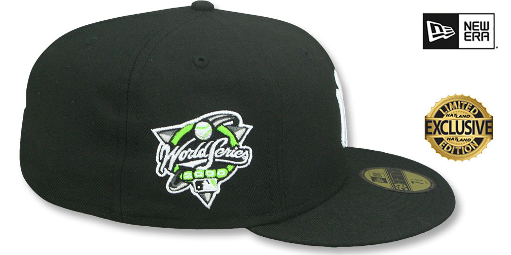 Yankees 2000 WORLD SERIES 'NEON GREEN-BOTTOM' Black Fitted Hat by New Era