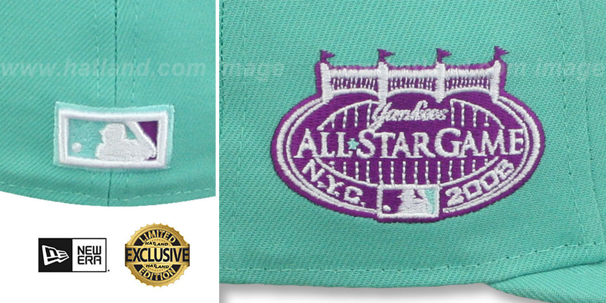 Yankees 2008 ALL STAR GAME 'PURPLE-BOTTOM' Mint Fitted Hat by New Era