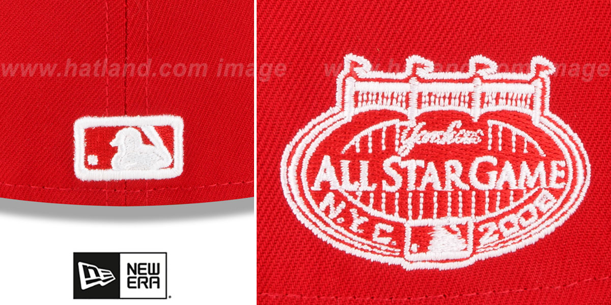 Yankees 2008 'ASG SIDE-PATCH UP' Red-White Fitted Hat by New Era