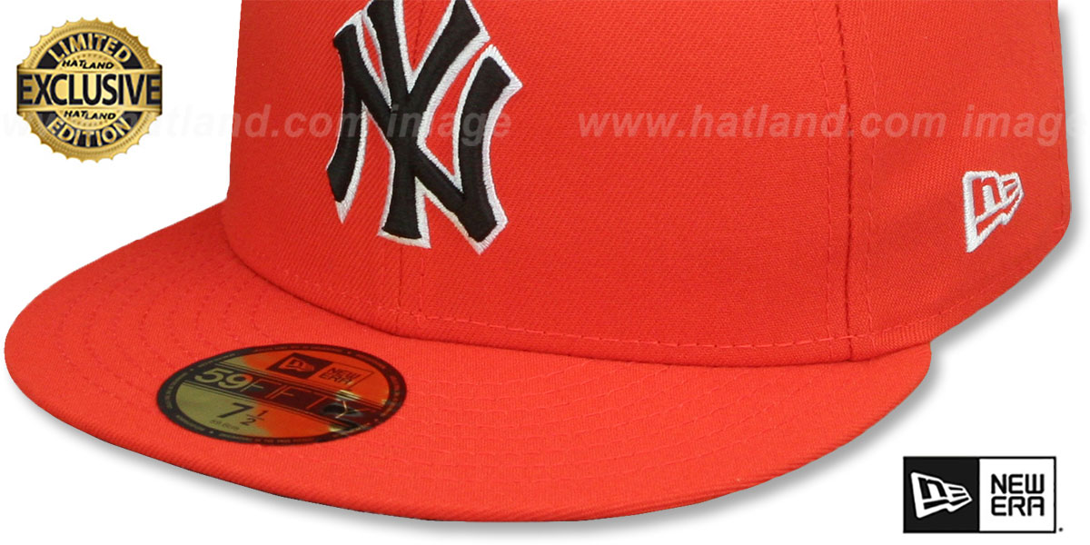 Yankees 'BLACKDANA BOTTOM' Orange Fitted Hat by New Era