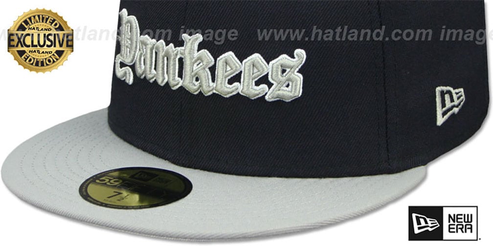 Yankees 'GOTHIC TEAM-BASIC' Navy-Grey Fitted Hat by New Era