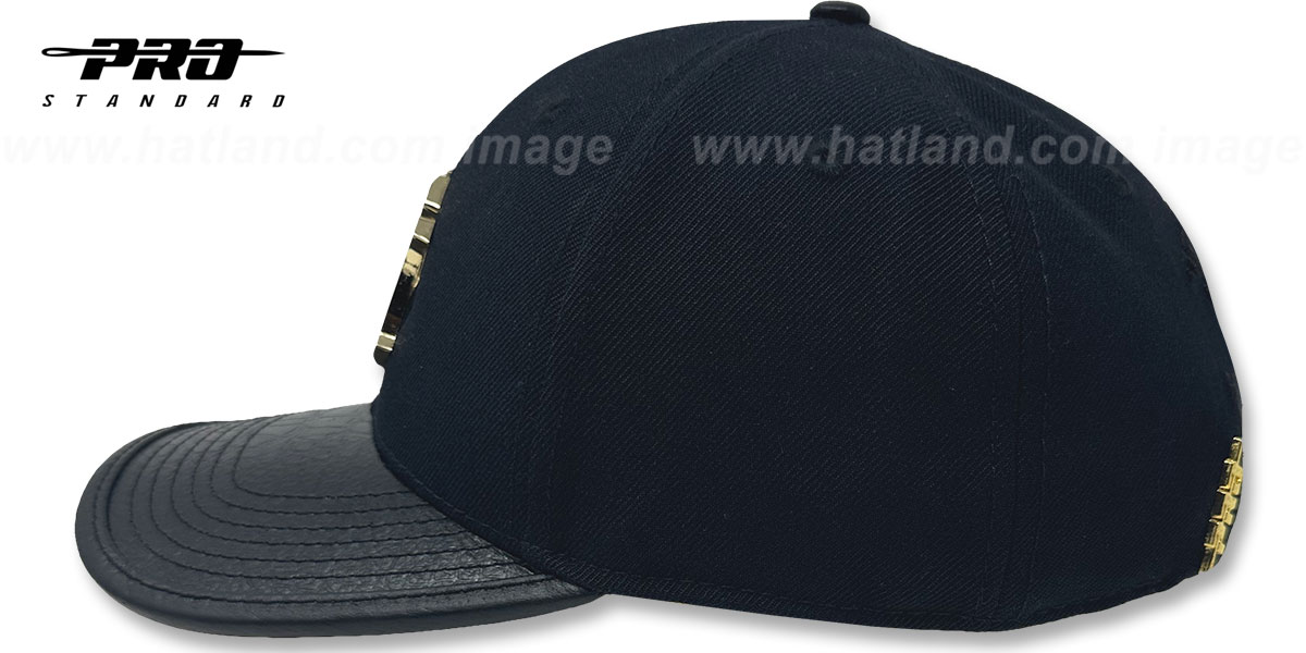 Yankees LOW-PRO 'GOLD METAL BADGE STRAPBACK' Black Hat by Pro Standard
