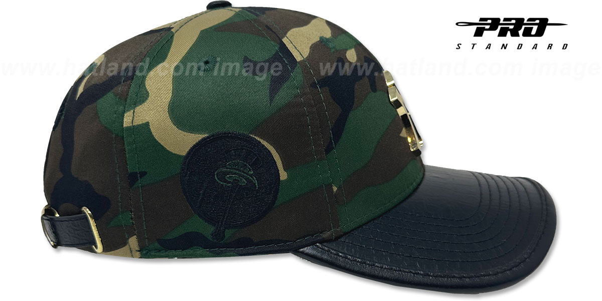 Yankees LOW-PRO 'GOLD METAL BADGE STRAPBACK' Camo-Black Hat by Pro Standard