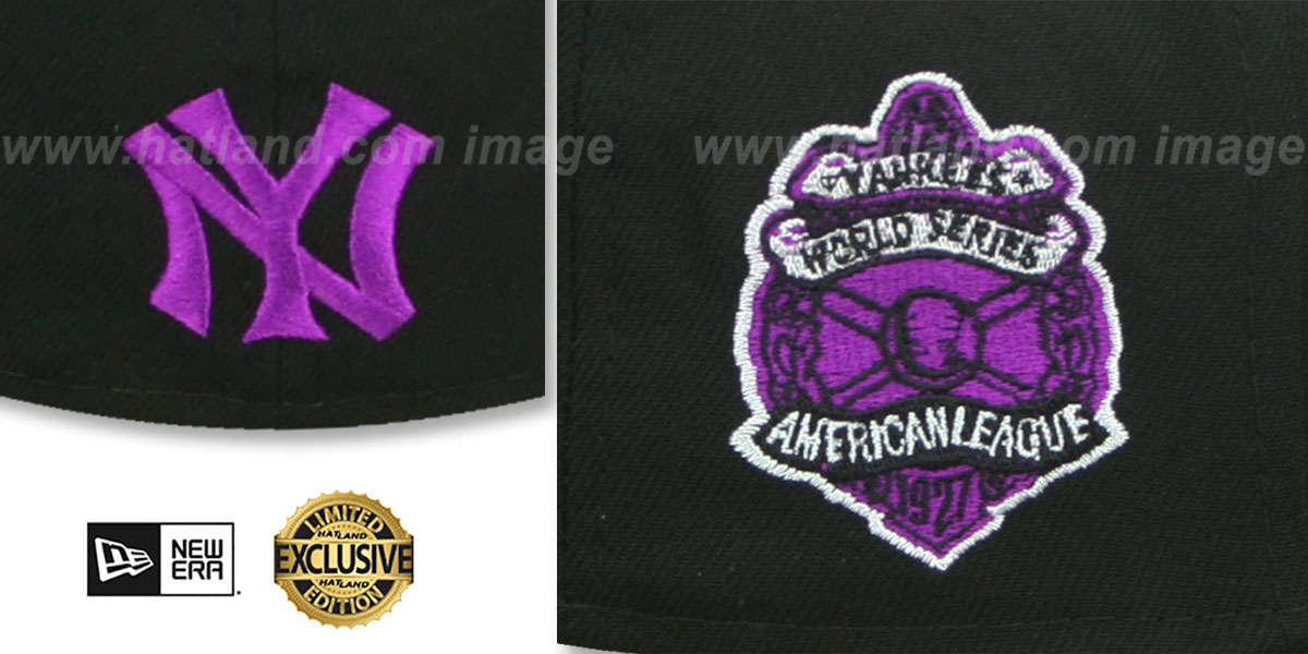 Yankees 'MURDERERS ROW' PATCH-BOTTOM Black-Purple Fitted Hat by New Era