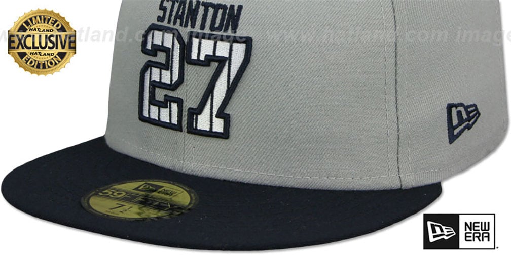 Yankees 'STANTON PINSTRIPE' Grey-Navy Fitted Hat by New Era