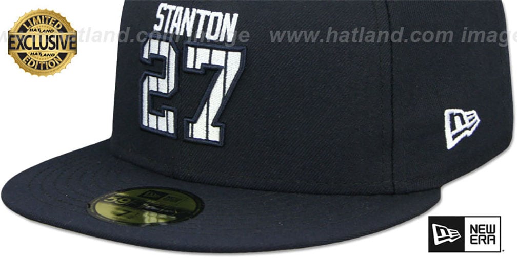 Yankees 'STANTON PINSTRIPE' Navy Fitted Hat by New Era