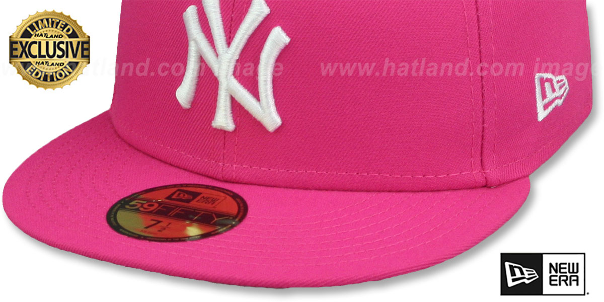 Yankees 'TEAM-BASIC' Beetroot-White Fitted Hat by New Era