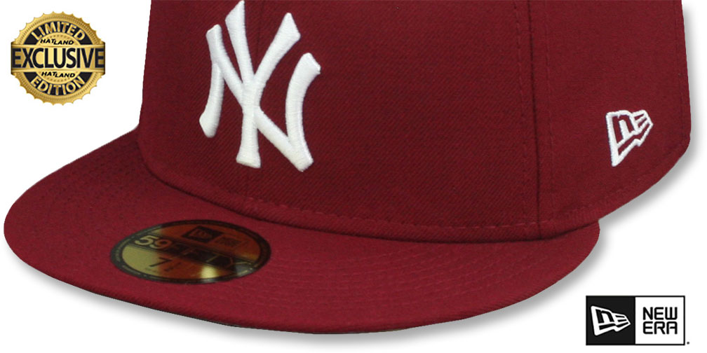 Yankees 'TEAM-BASIC' Burgundy-White Fitted Hat by New Era