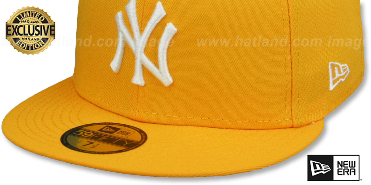 Yankees 'TEAM-BASIC' Gold-White Fitted Hat by New Era