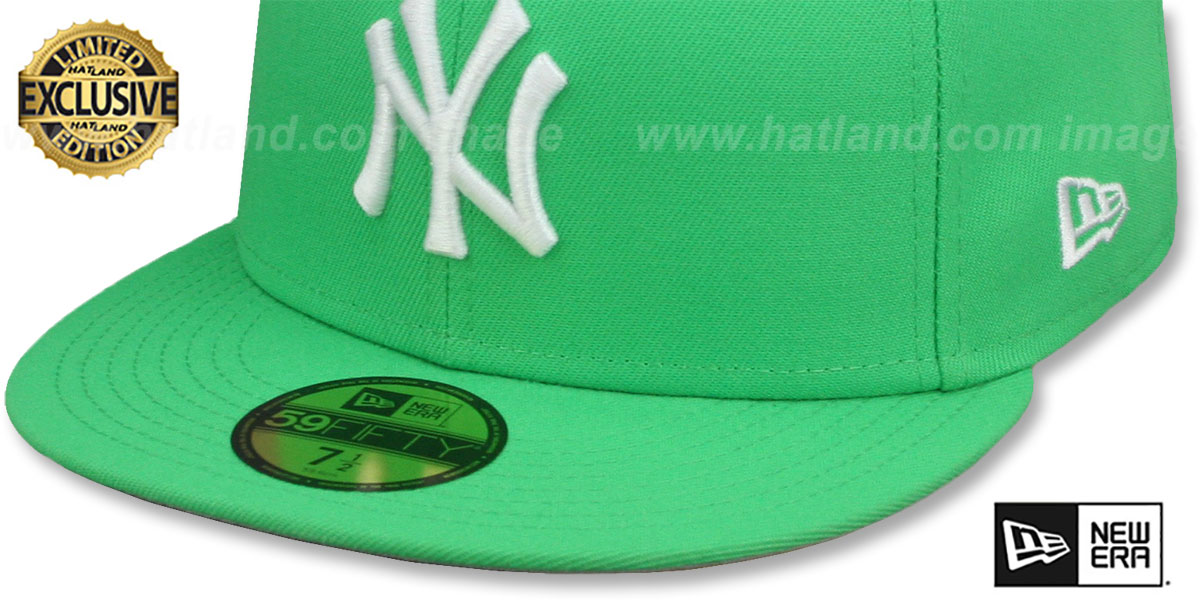 Yankees 'TEAM-BASIC' Island Green-White Fitted Hat by New Era