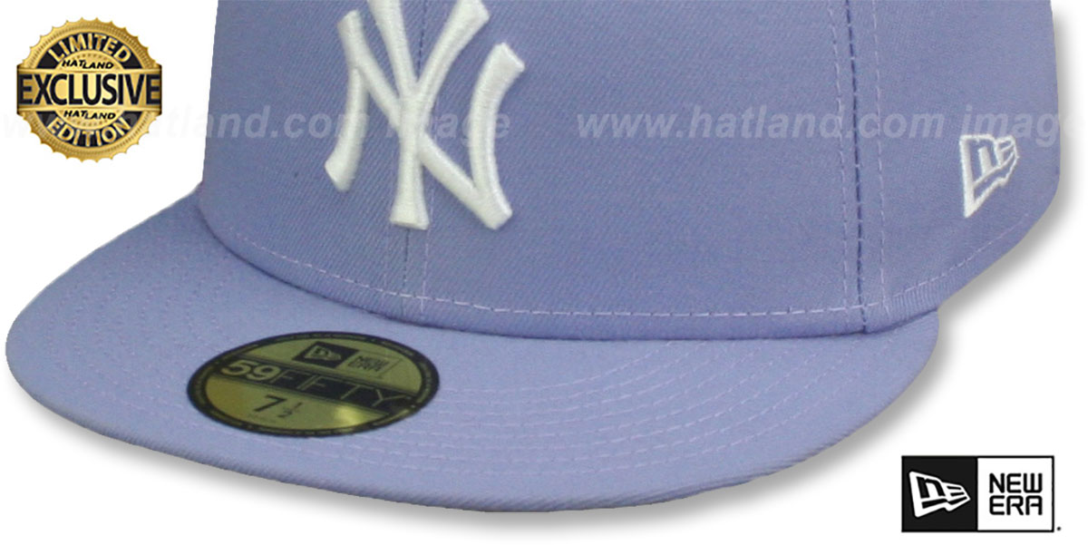 Yankees 'TEAM-BASIC' Lavender-White Fitted Hat by New Era