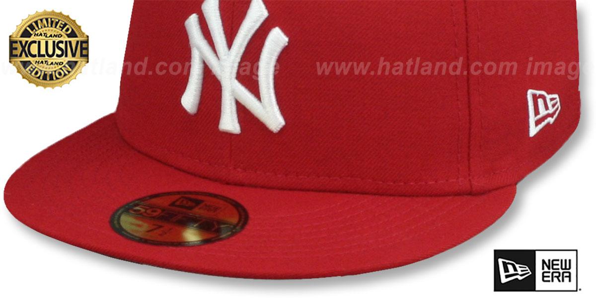 Yankees 'TEAM-BASIC' Red-White Fitted Hat by New Era