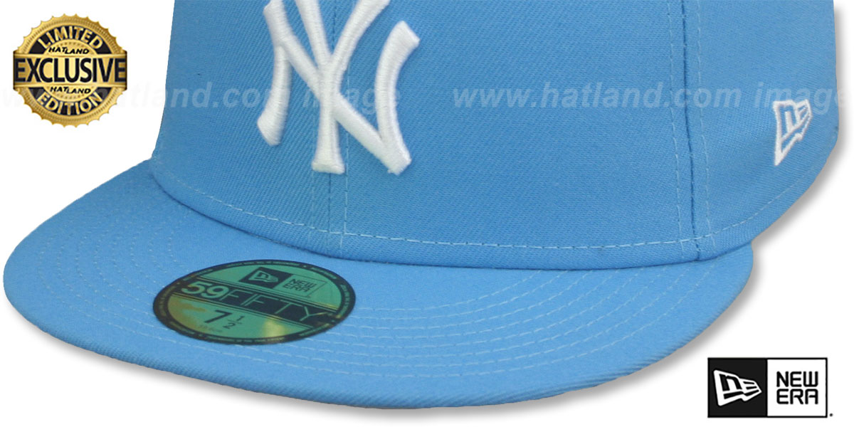 Yankees 'TEAM-BASIC' Sky-White Fitted Hat by New Era