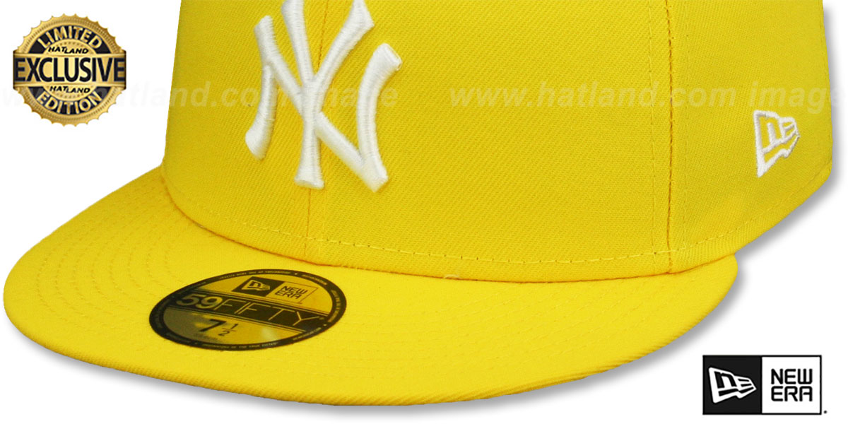 Yankees 'TEAM-BASIC' Yellow-White Fitted Hat by New Era