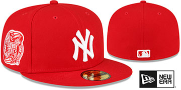 Yankees 2000 'SS SIDE-PATCH UP' Red-White Fitted Hat by New Era