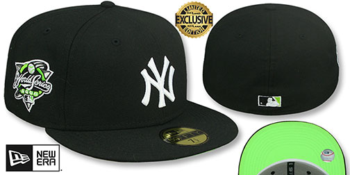 Yankees 2000 WORLD SERIES 'NEON GREEN-BOTTOM' Black Fitted Hat by New Era