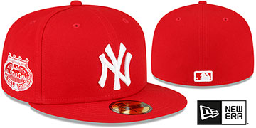 Yankees 2008 'ASG SIDE-PATCH UP' Red-White Fitted Hat by New Era