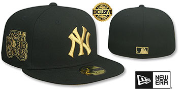 Yankees 75TH WORLD SERIES 'GOLD-BOTTOM' Black Fitted Hat by New Era