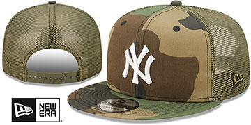 Yankees 'ARMY CAMO TRUCKER' Woodland-Olive Hat by New Era