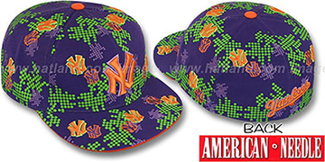 Yankees 'BENDAY DOT ALL-OVER' Purple Fitted Hat by American Needle