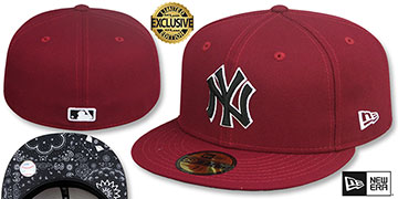 Yankees 'BLACKDANA BOTTOM' Burgundy Fitted Hat by New Era