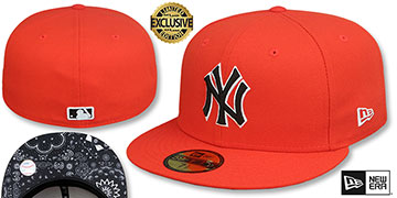Yankees 'BLACKDANA BOTTOM' Orange Fitted Hat by New Era